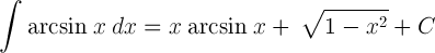 Arcsin Integral Identity