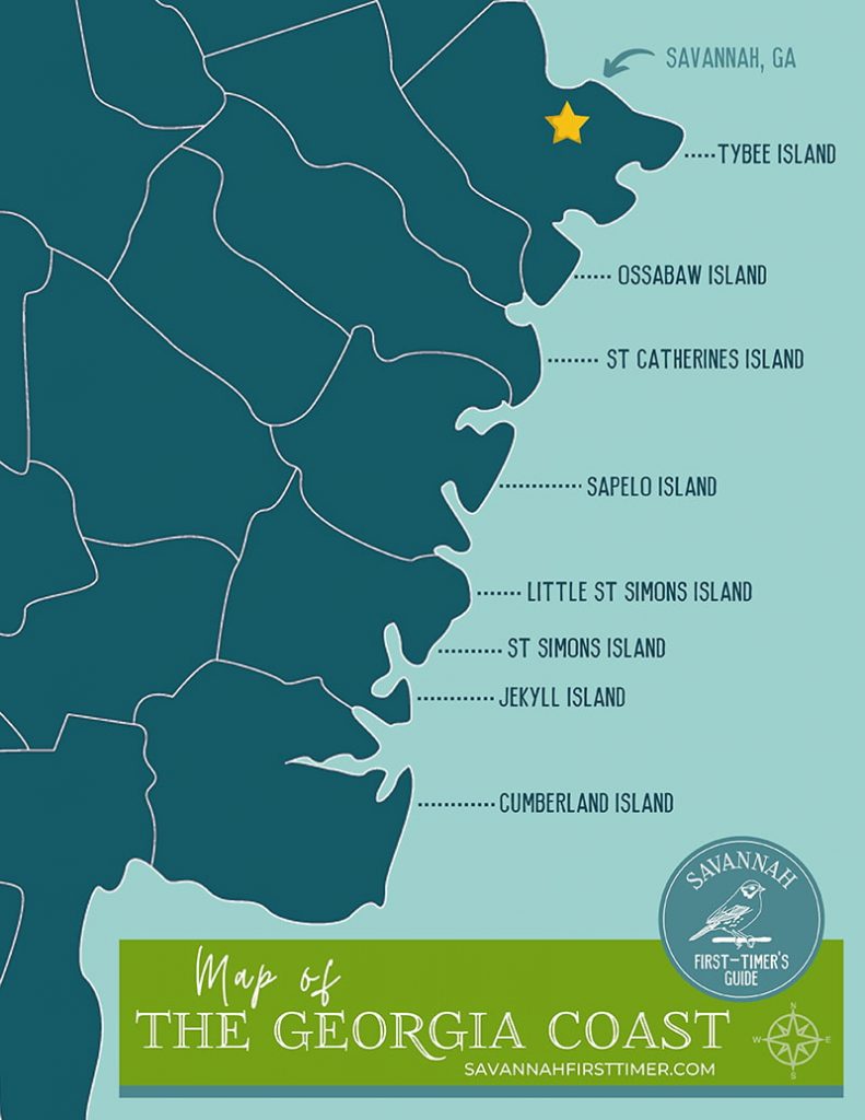 Barrier Islands Map Of Georgia