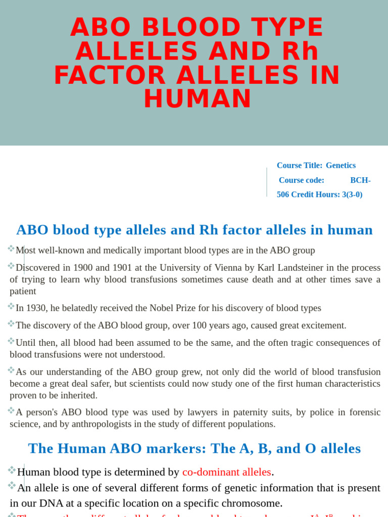 Blood Type A Genotype