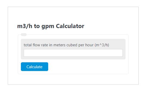 Convert M3/Hr To Gpm