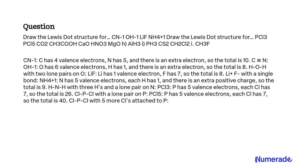 Lewis Dot Structure For Ch3f Lewis Dot Structure For Ch3f