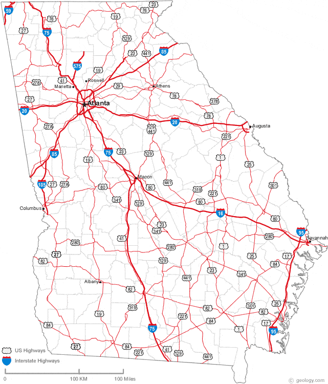 Map Of Georgia With Interstates