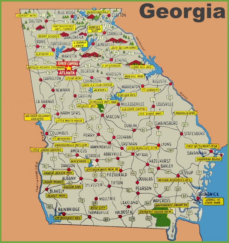 Map Of North Georgia Usa