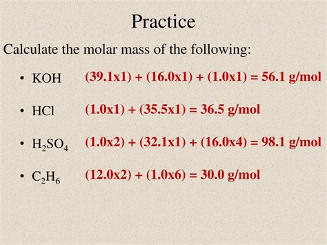 Molar Mass For Koh