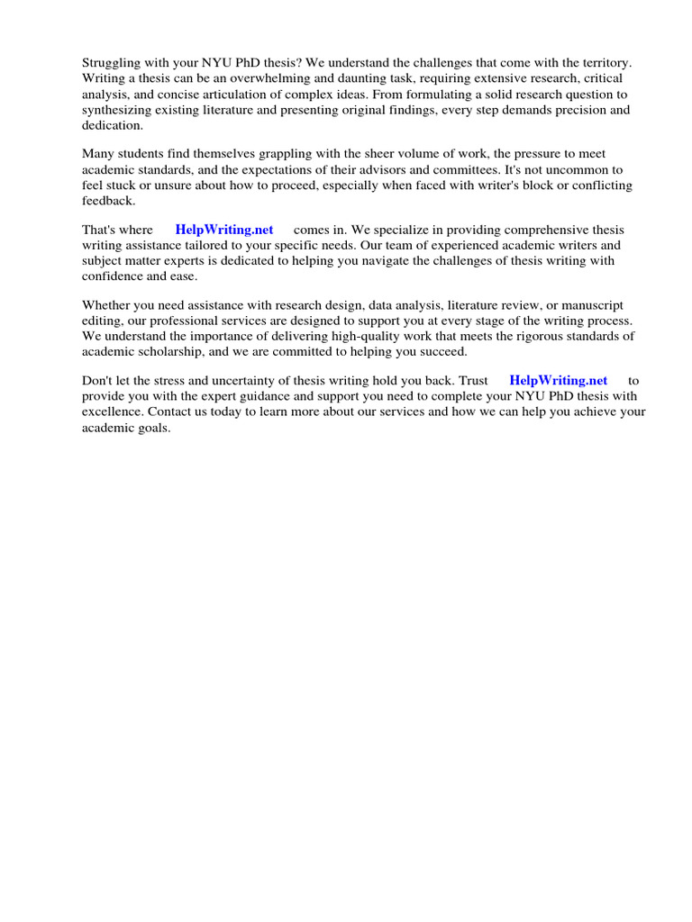 Nyu Phd Dissertations Online