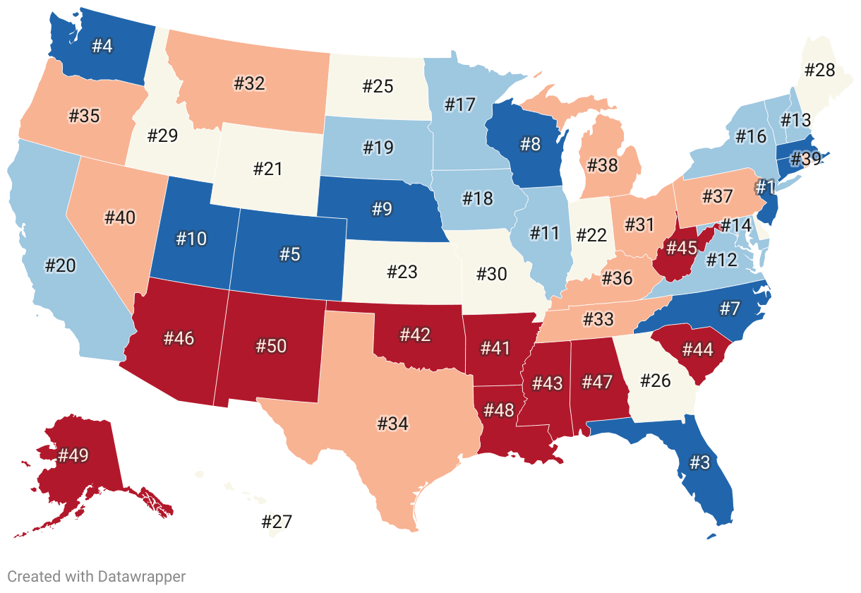 Ranking States By Education