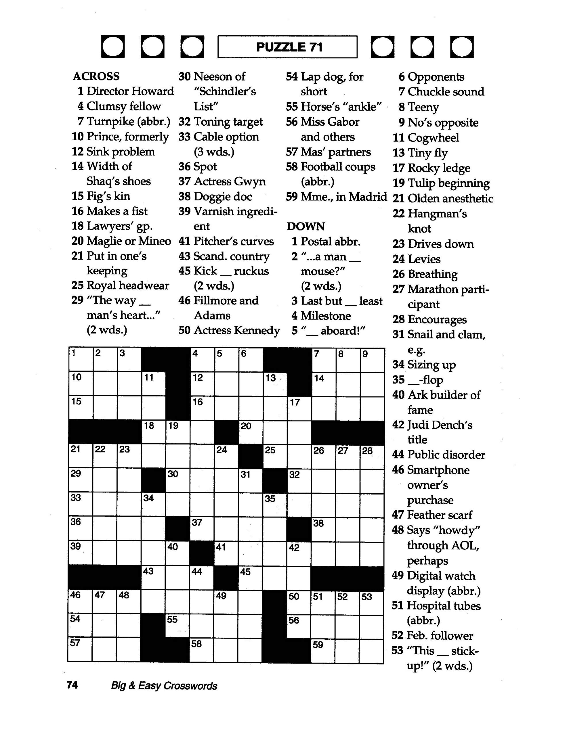 Thomas Crossword Puzzle