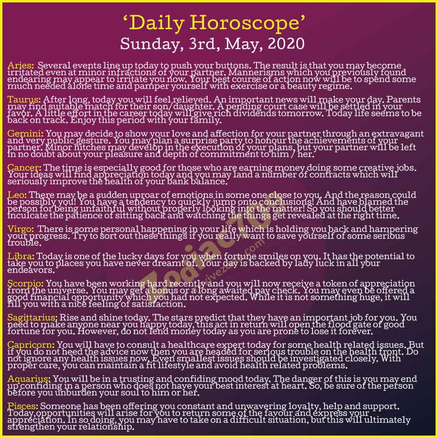 What Does May 3Rd Horoscope Say? Daily Insight