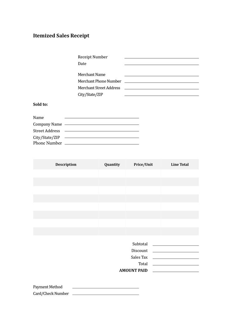 What Is An Itemized Receipts