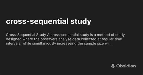 What Is Cross Sequential Research