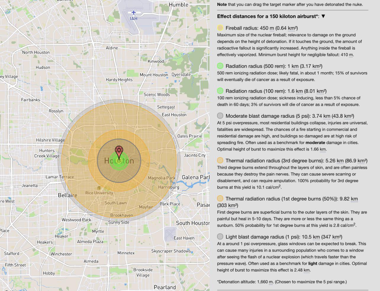 What's My Nuclear Bomb Radius? Safety Zone Map