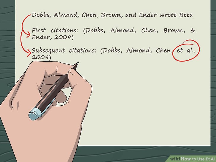 When To Use Et Al In References When To Use Et Al In References